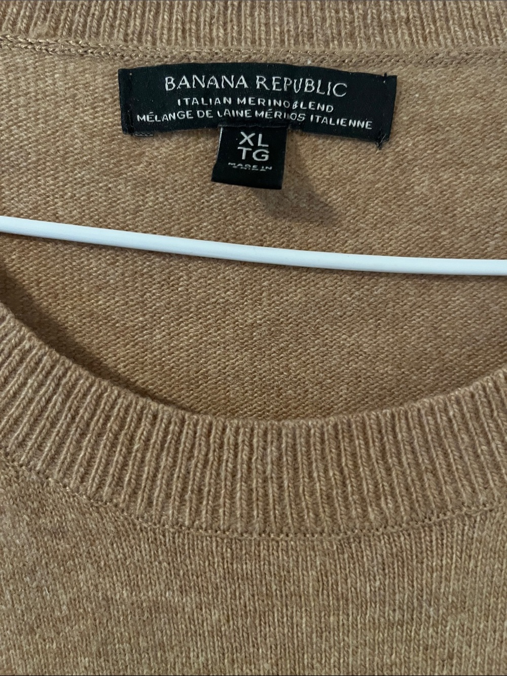 Banana Republic Camel Brown Crewneck with Zebra Motif - Picture 3 of 5